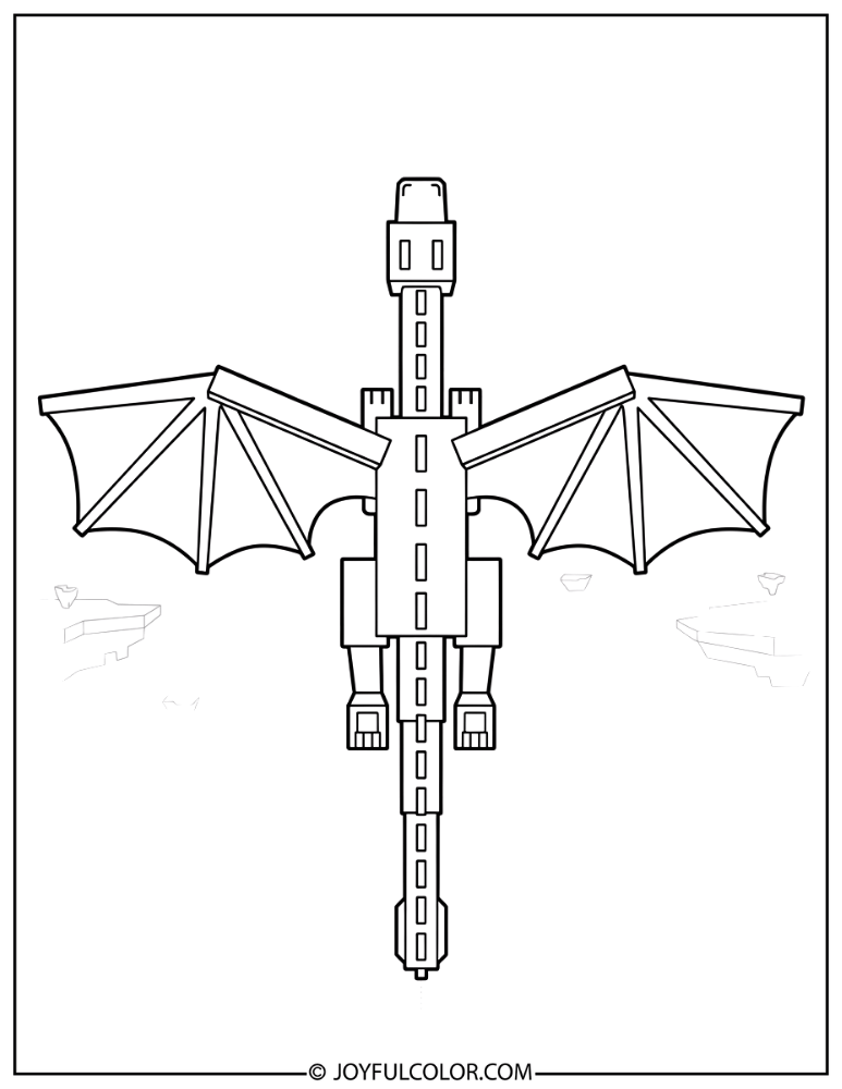 Ender Dragon Wingspan Top View Coloring Page