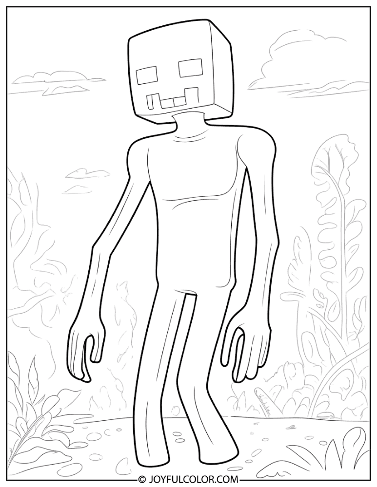 Enderman Side Profile Coloring Page