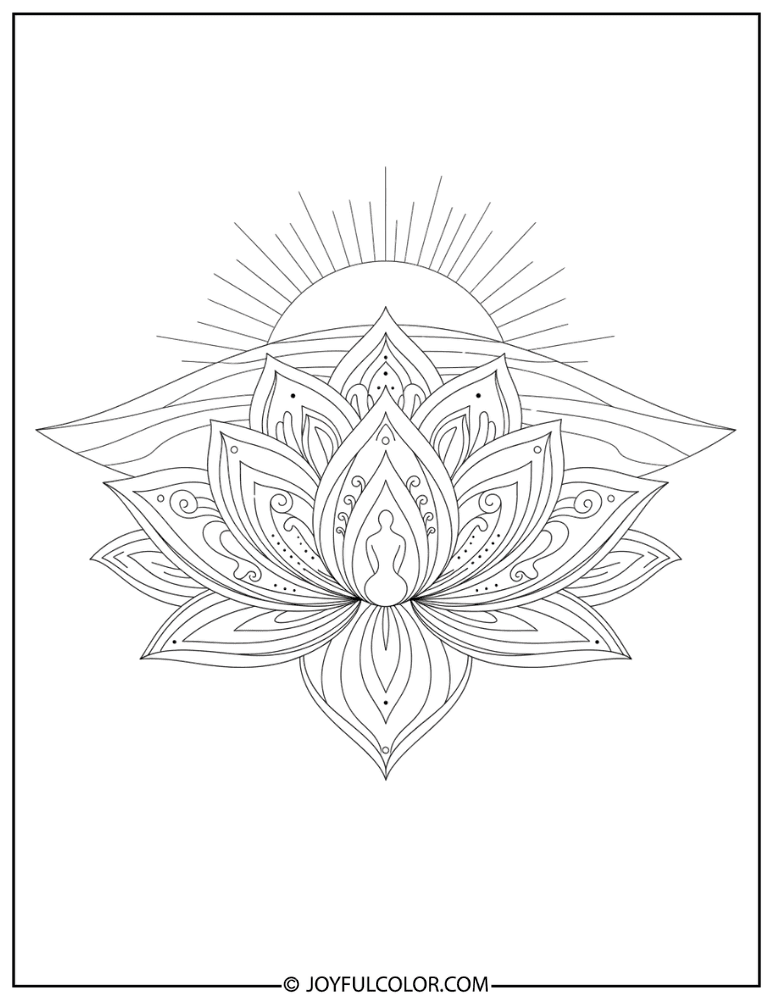 Enlightenment Lotus Coloring Page