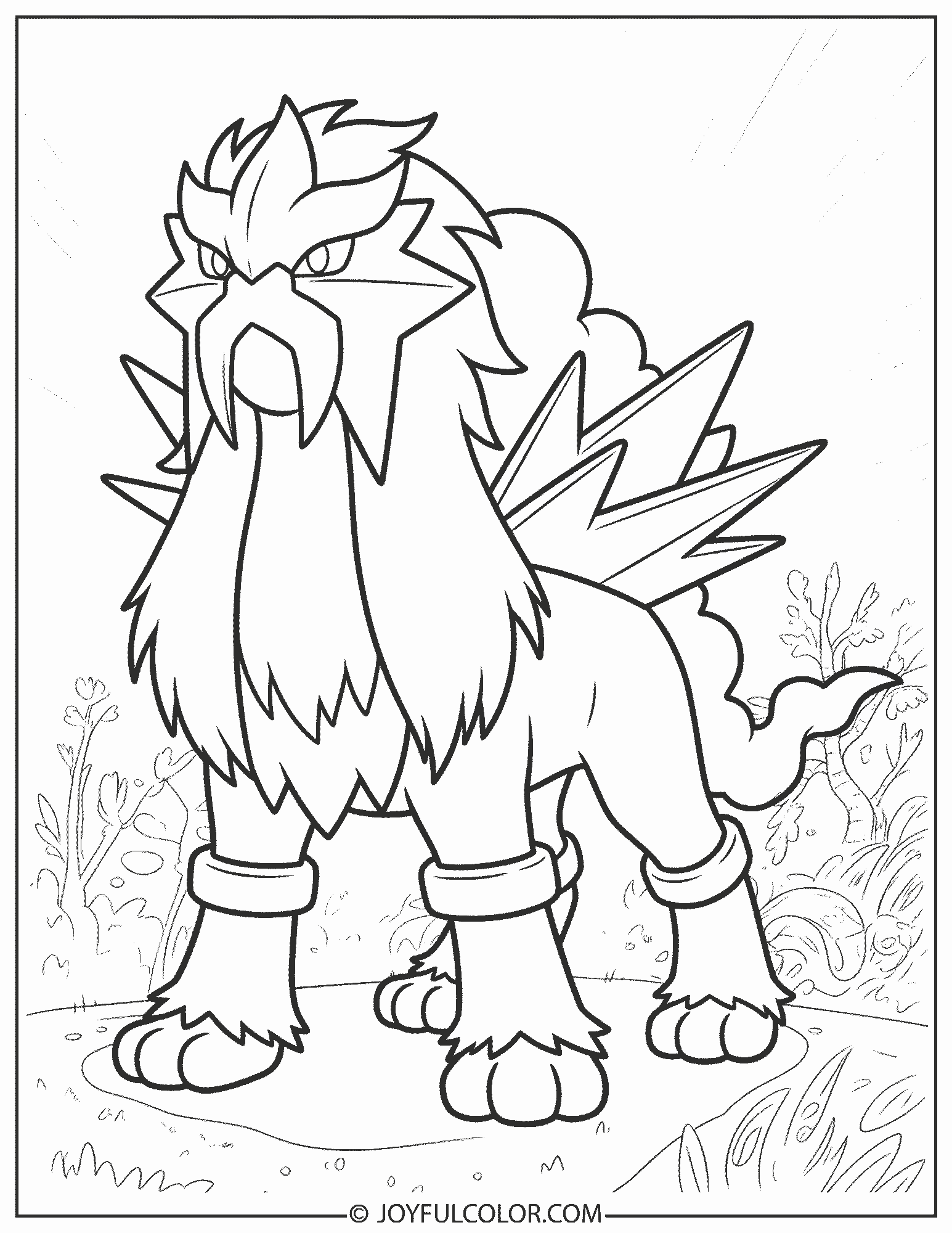 Entei Coloring Page 1