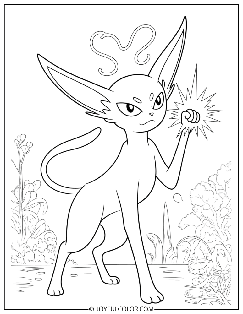 Espeon Psychic Attack Coloring Page