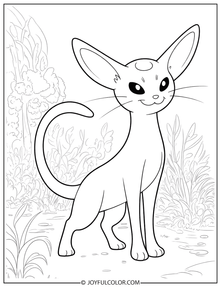 Espeon Standing Coloring Page