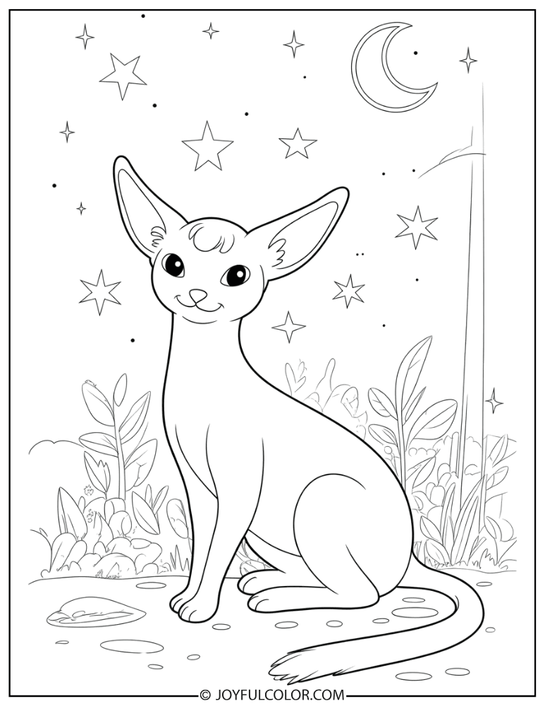 Espeon Starry Night Coloring Page