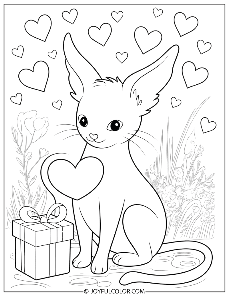 Espeon Valentine Coloring Page