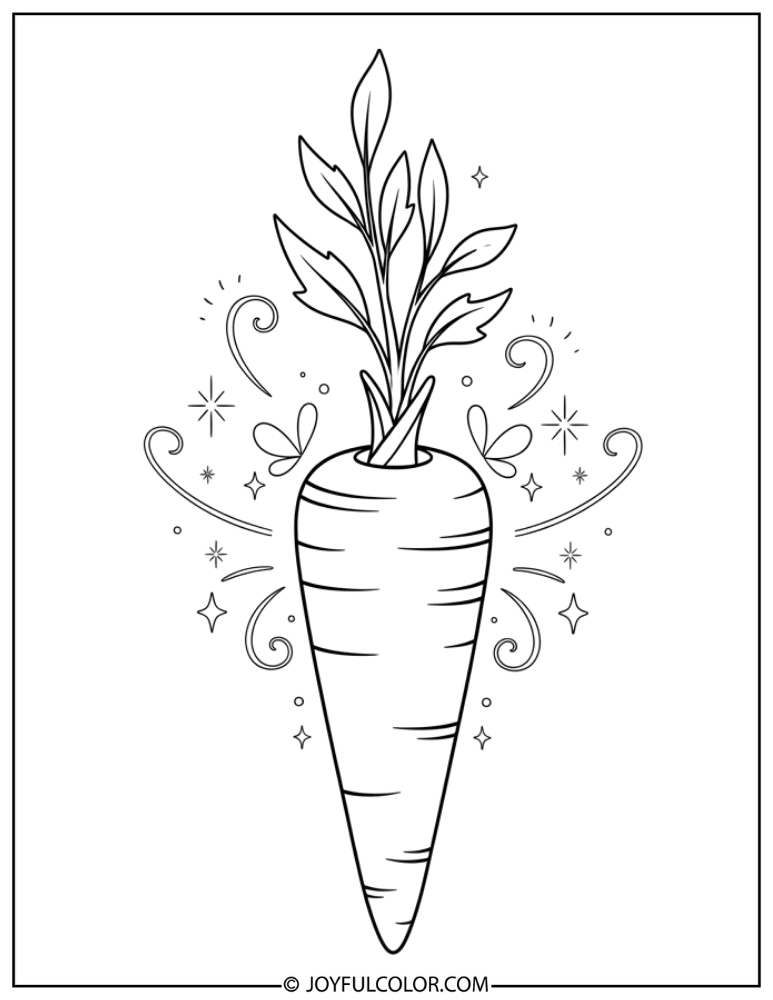 Fairy Tale Magic Carrot Coloring Page