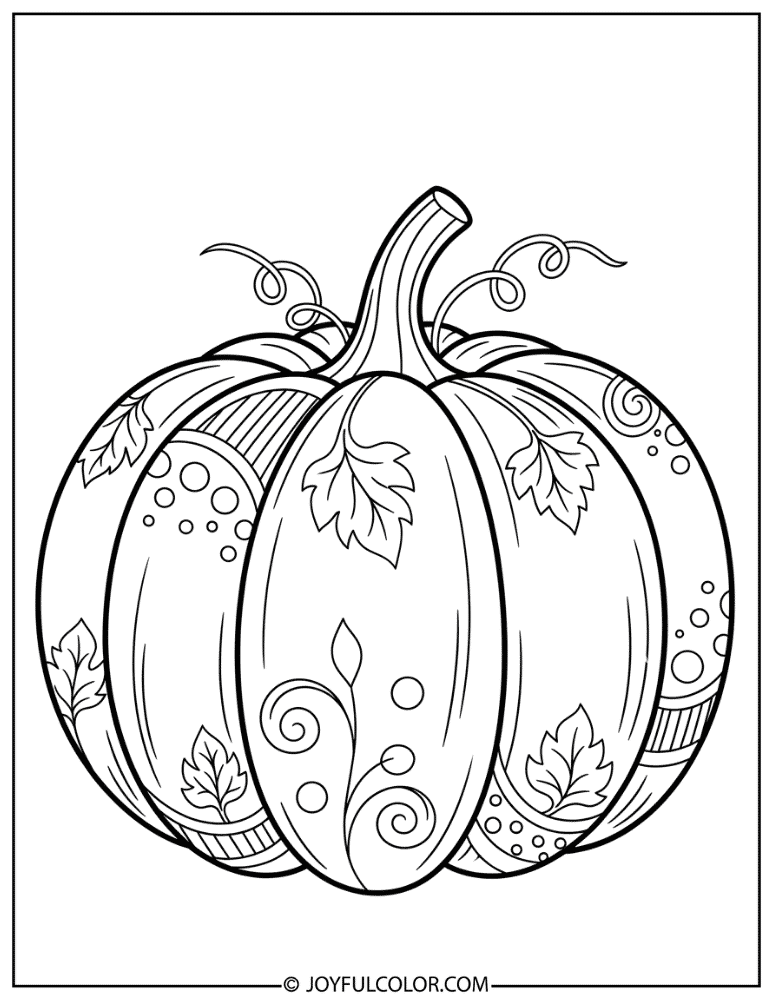 Festive Decorative Pumpkin Coloring Page