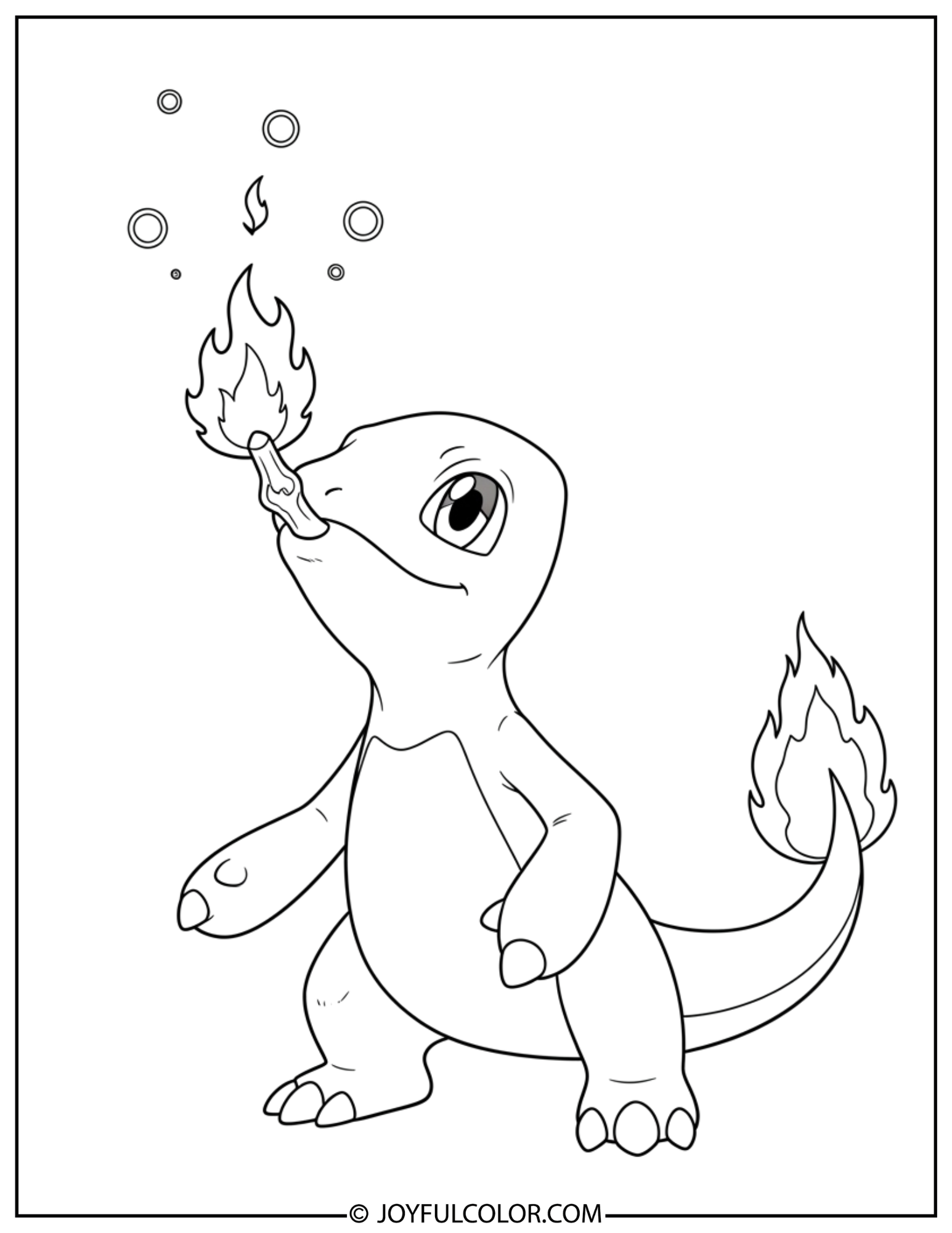 Flame Breath Charmeleon Coloring Page