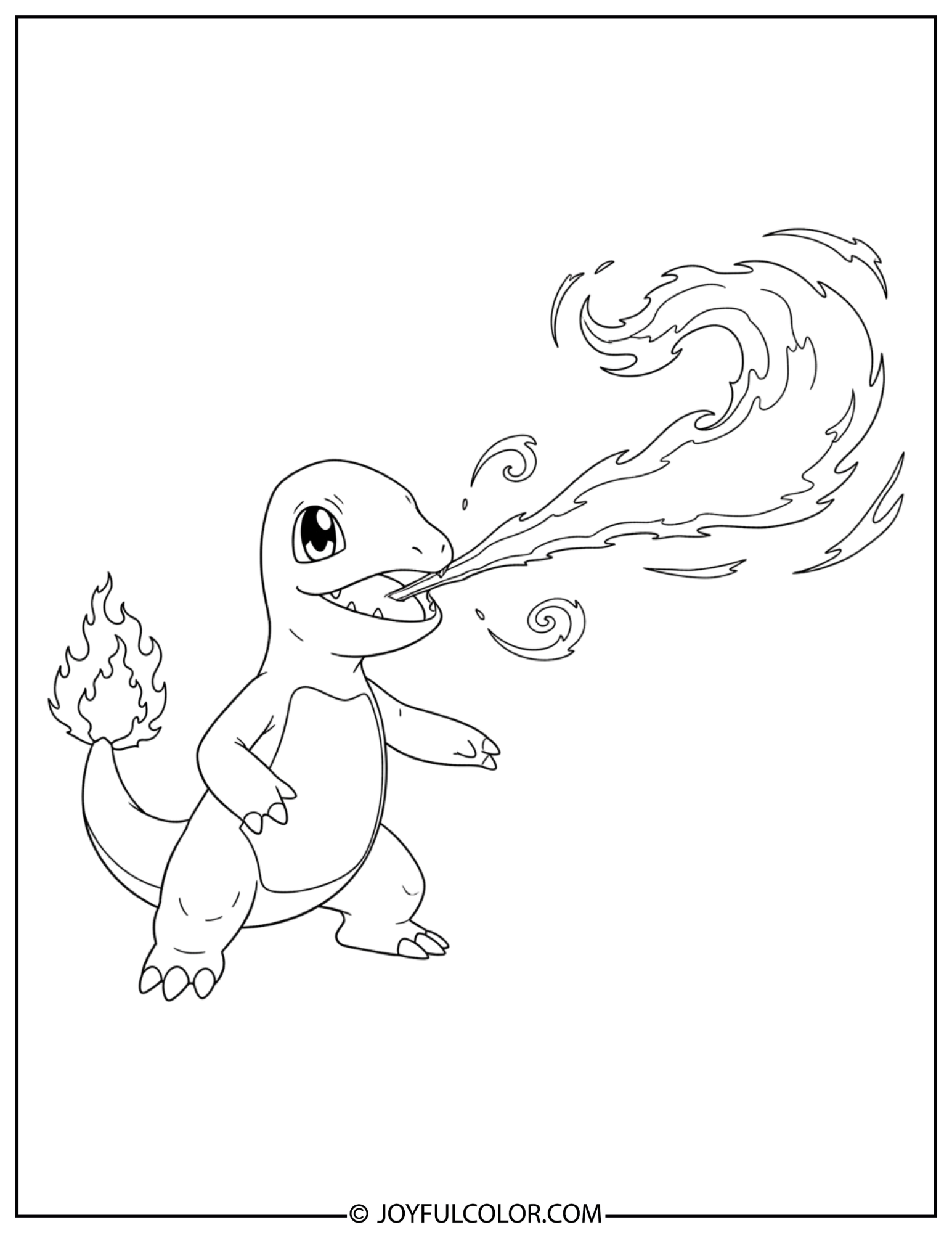 Flame Breath Charmeleon Coloring Page