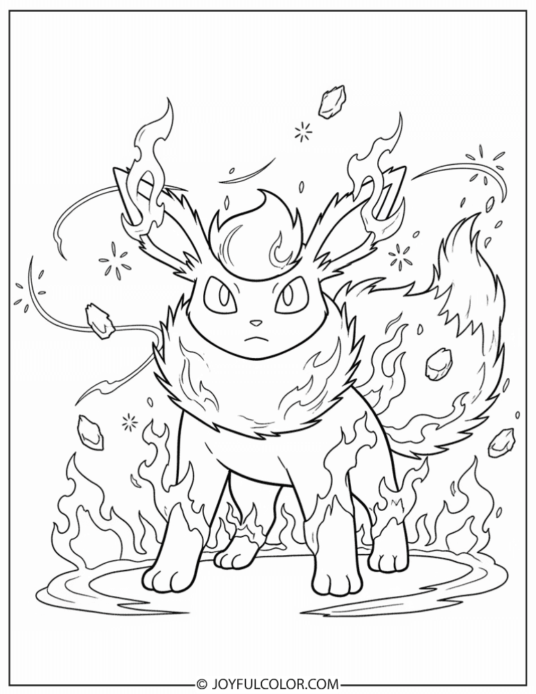 Flareon Ember Glow Coloring Page