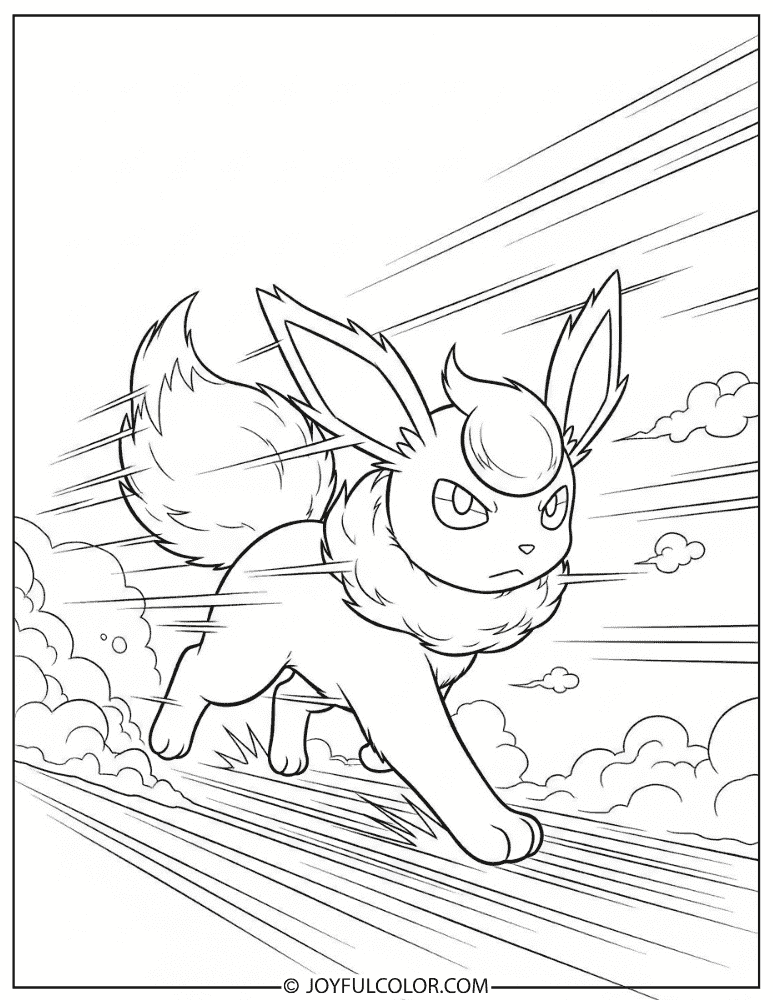 Flareon Running Coloring Page