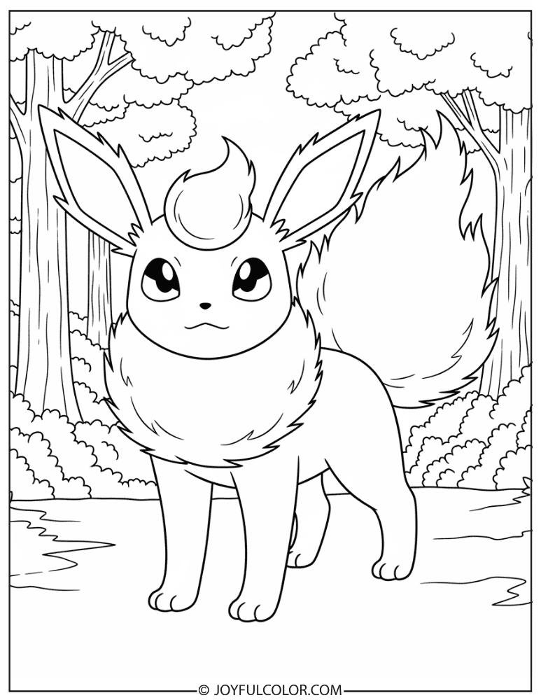 Flareon Standing Coloring Page