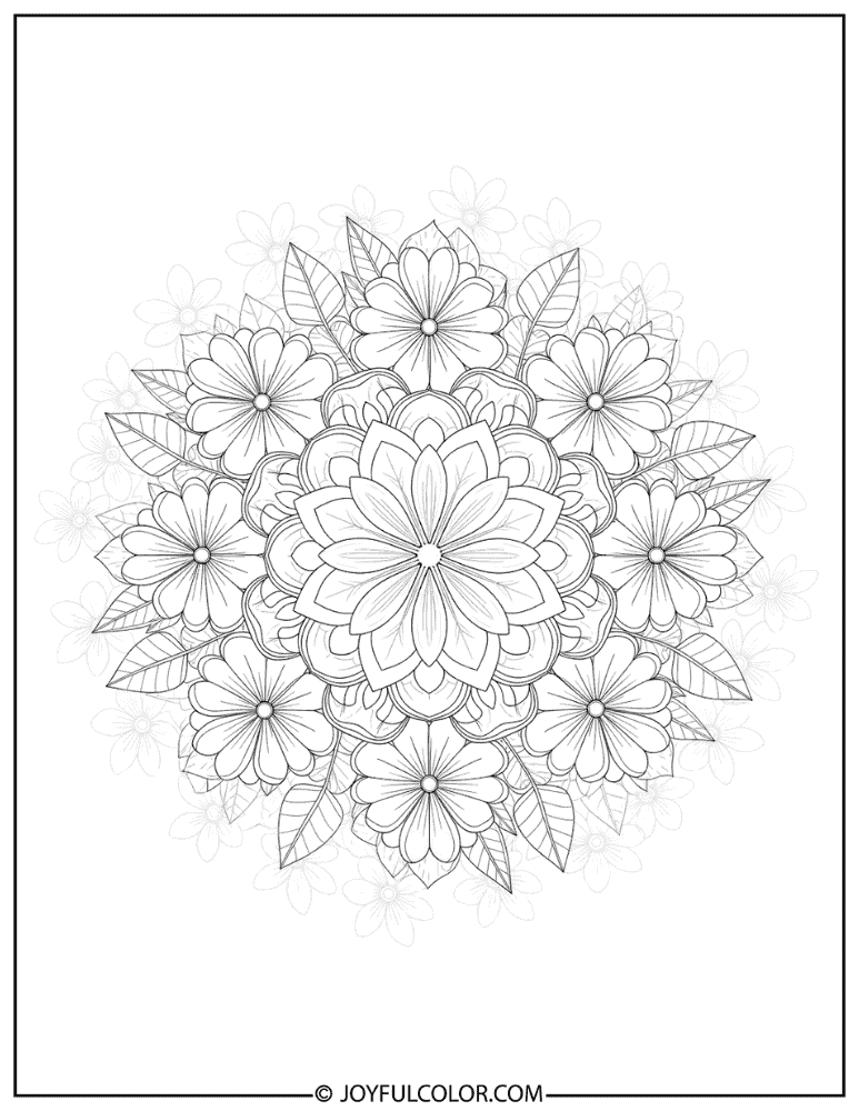 Floral Mandala Coloring Page