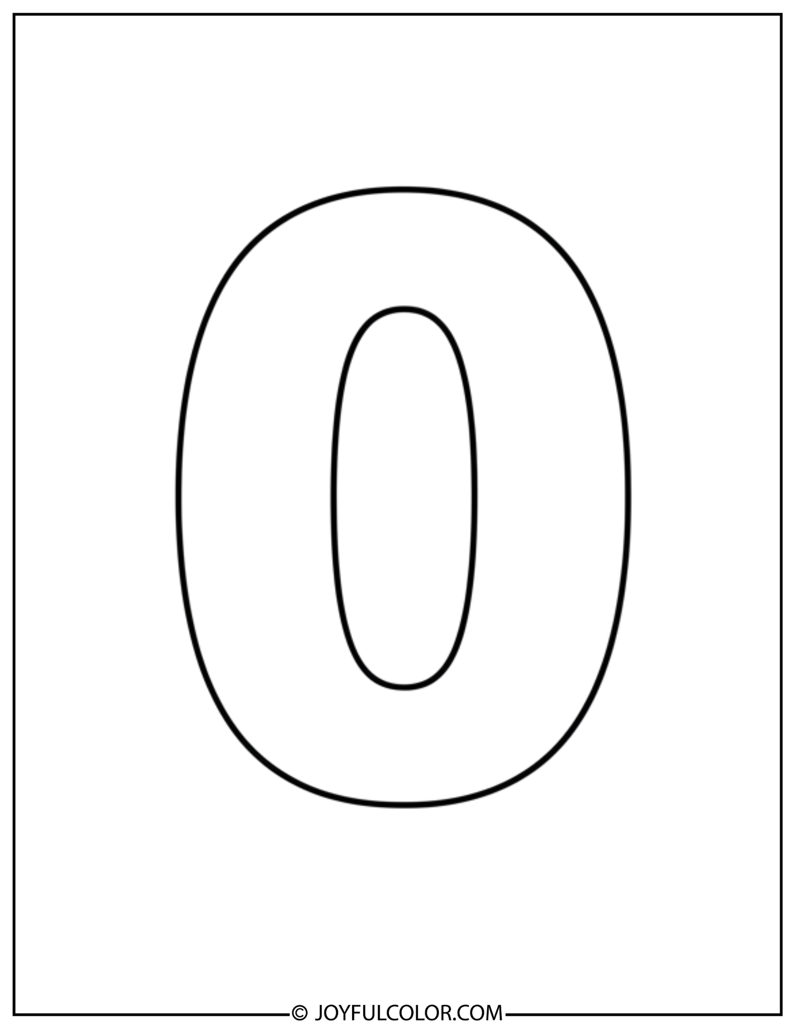Flower Number Zero Coloring Page