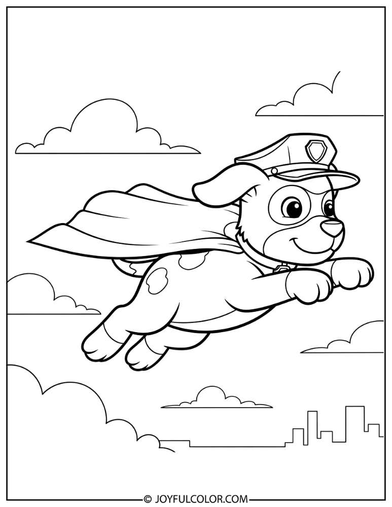 Flying Mighty Chase Coloring Page