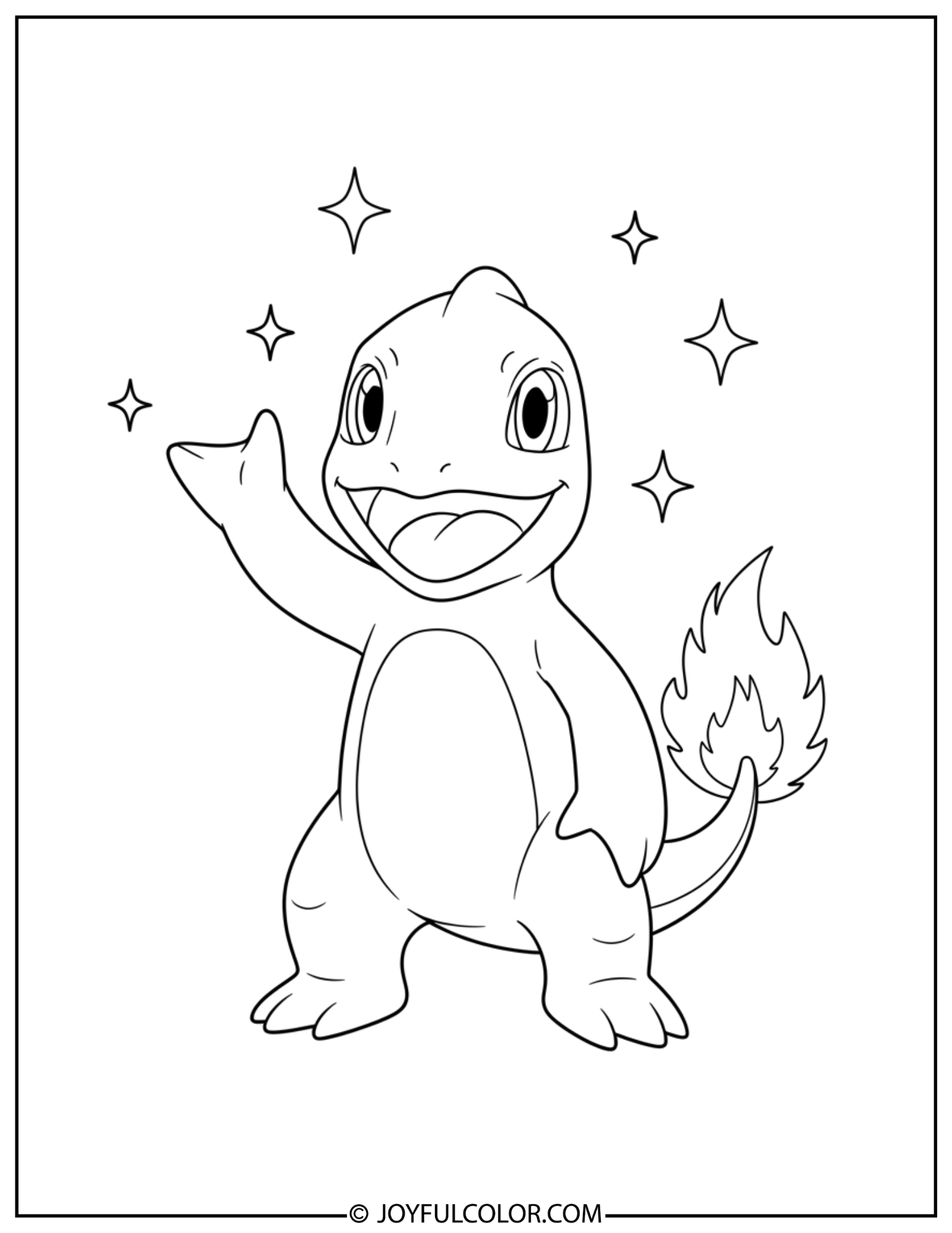 Friendly Charmeleon Wave Coloring Page