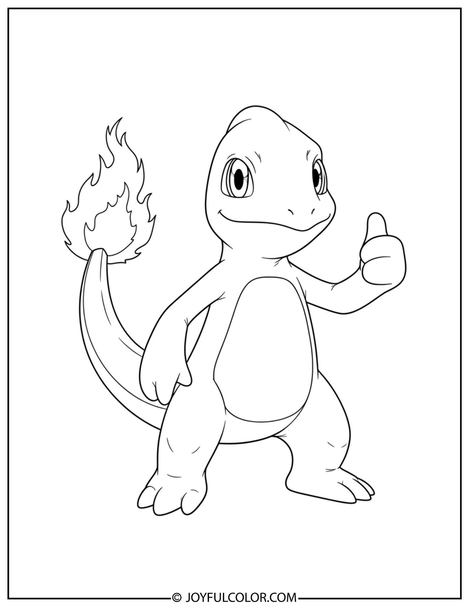 Friendly Charmeleon Wave Coloring Page