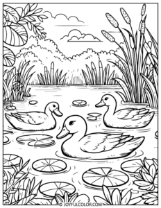 20 FREE Duck Coloring Pages Printable for All Ages!