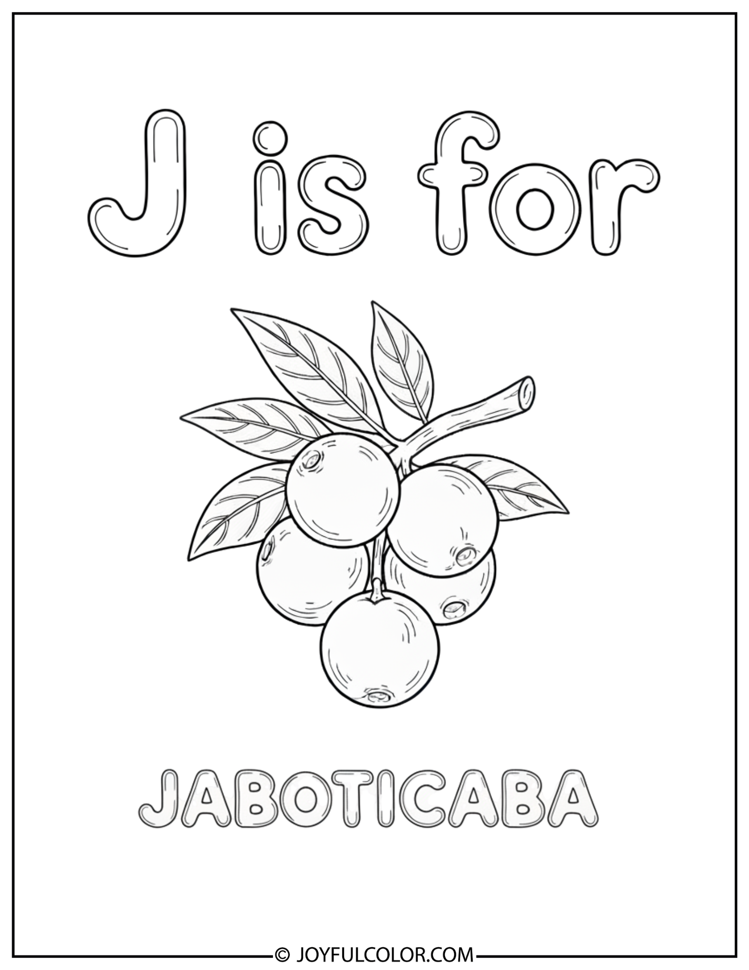 Fruits Letter J Coloring Page