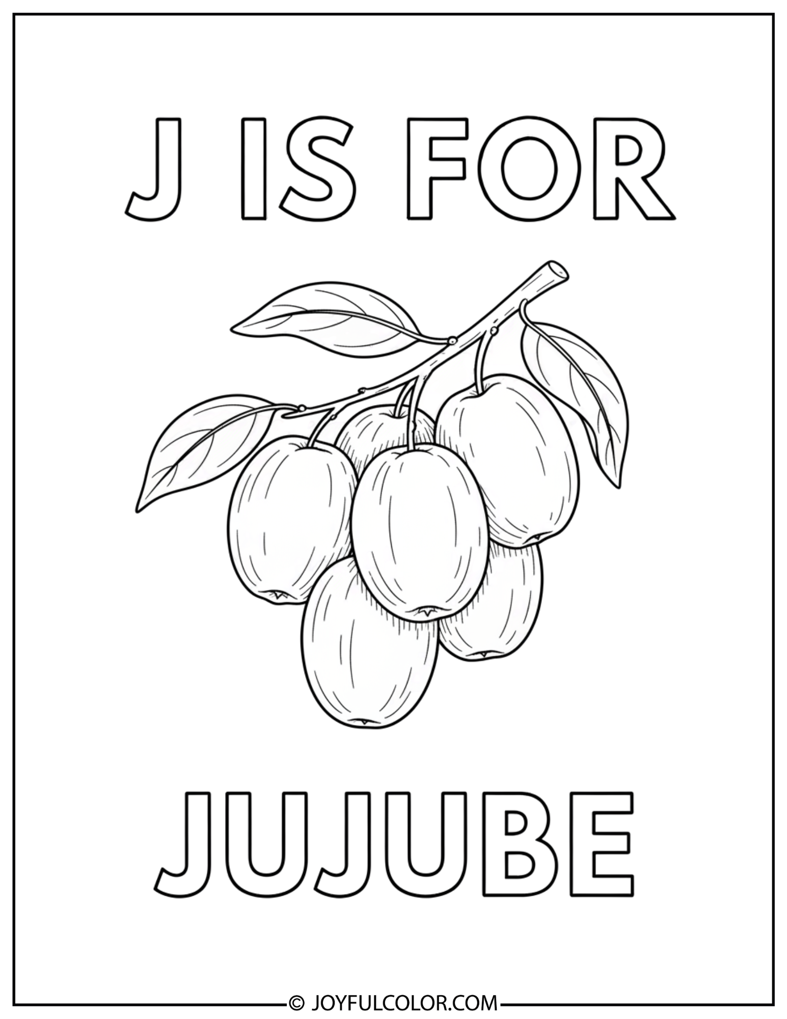 Fruits Letter J Coloring Page