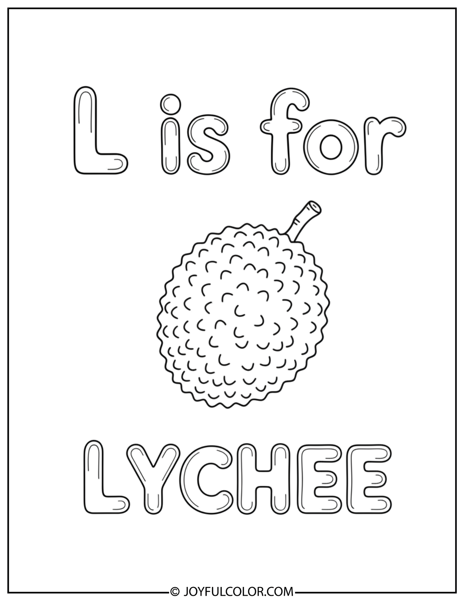 Fruits Letter L Coloring Page 2