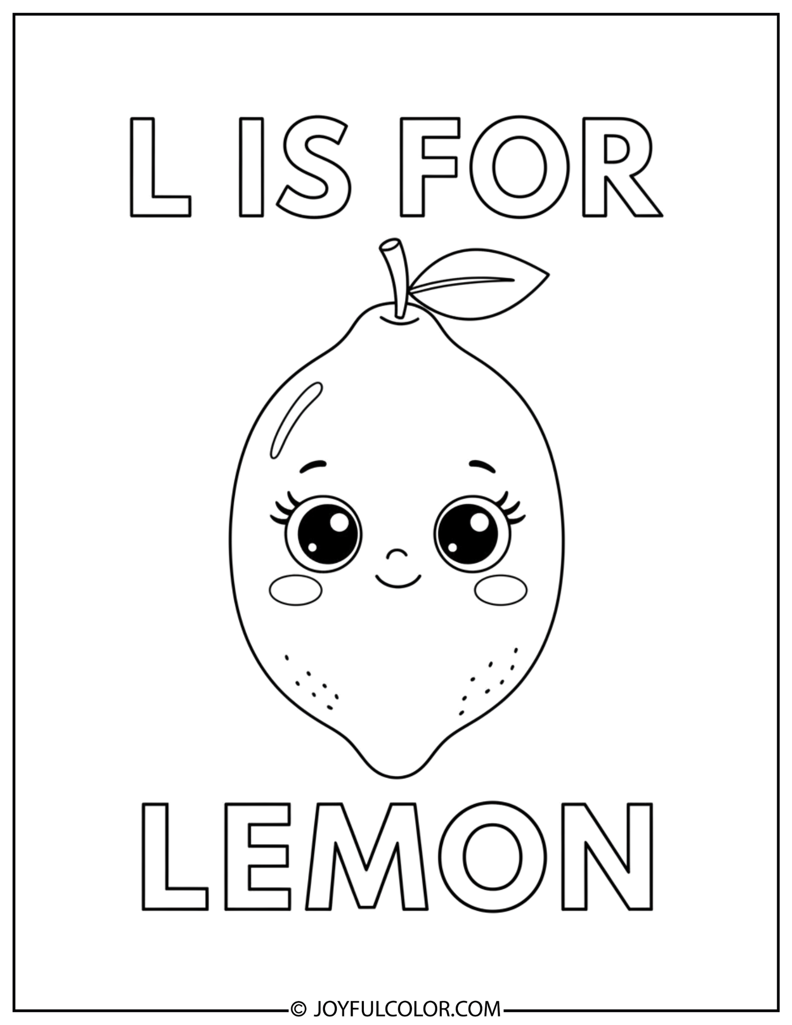 Fruits Letter L Coloring Page