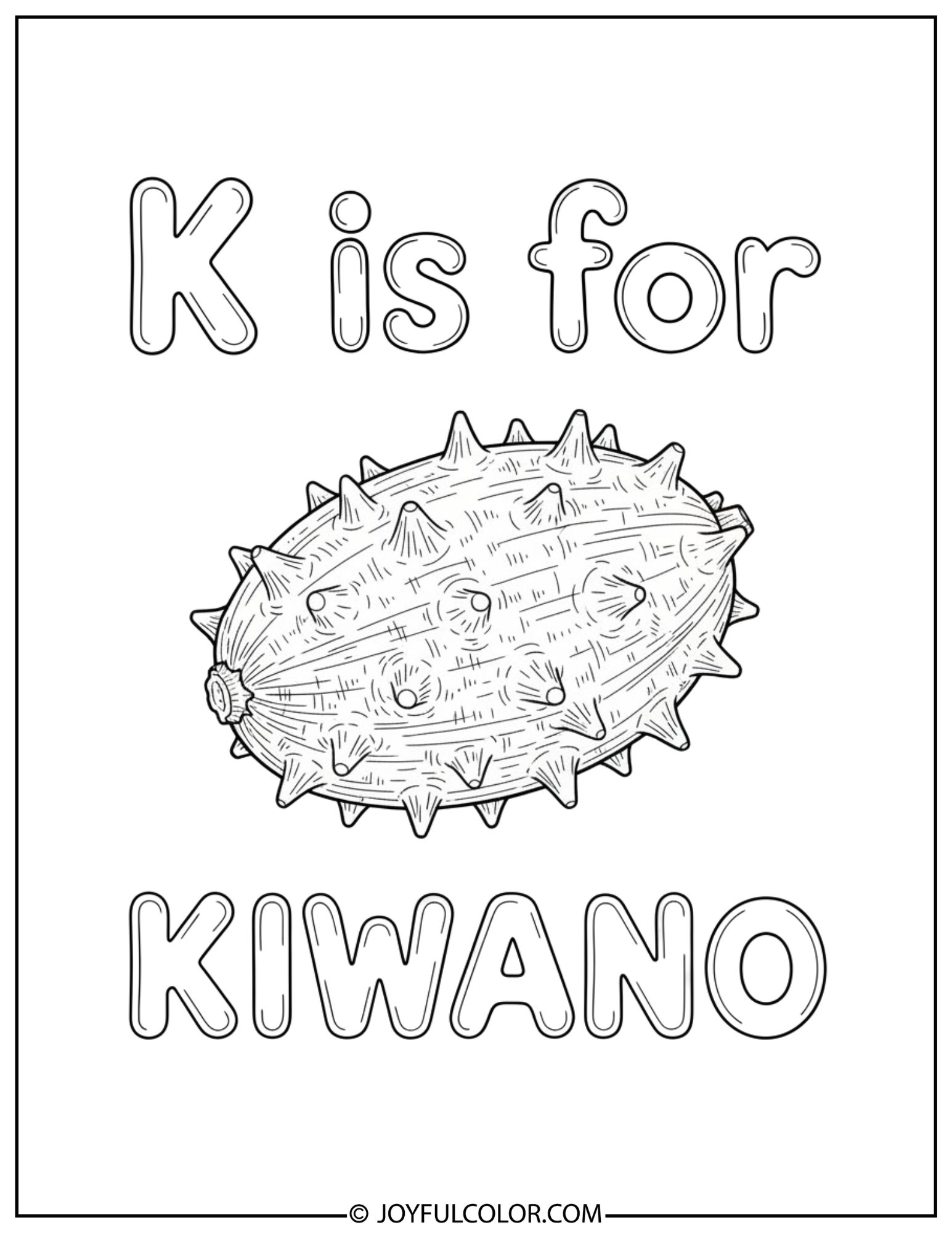 Fruits Letter k Coloring Page 2