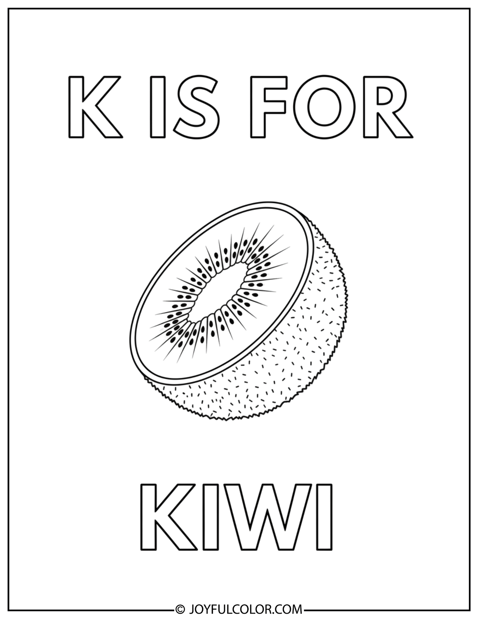 Fruits Letter k Coloring Page