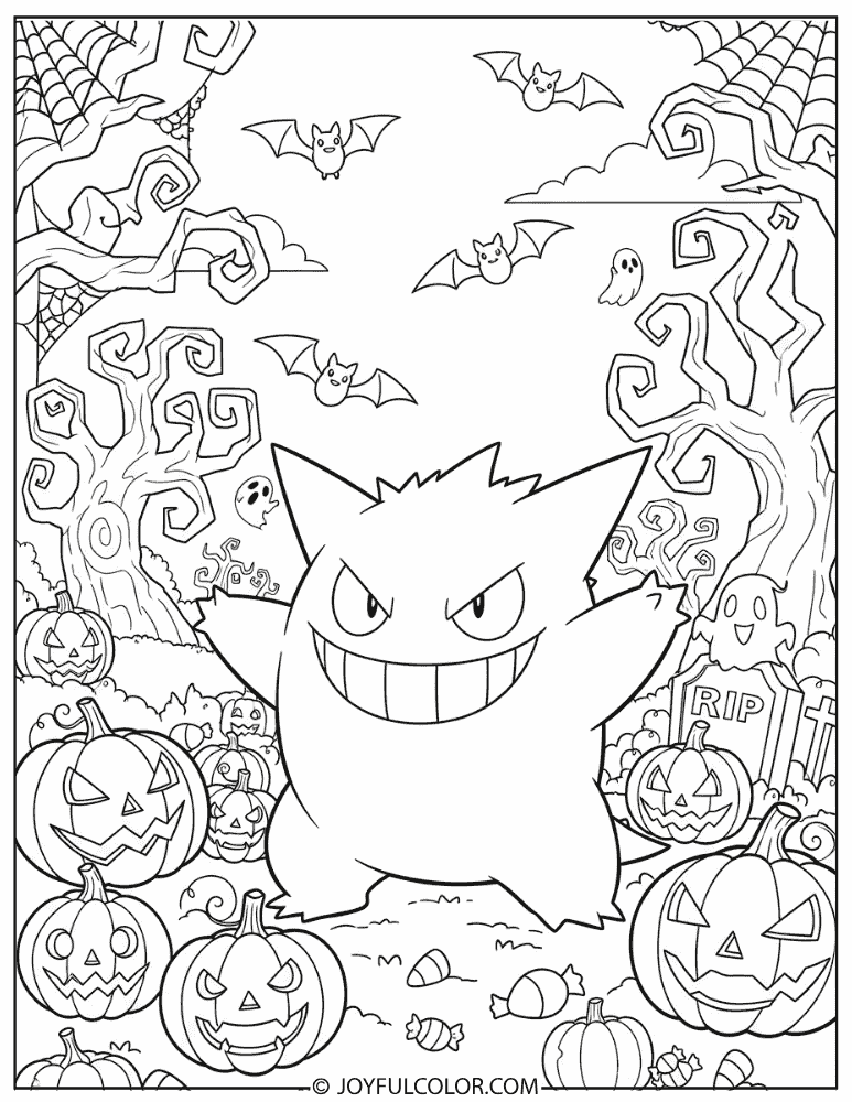 Gengar Coloring Page