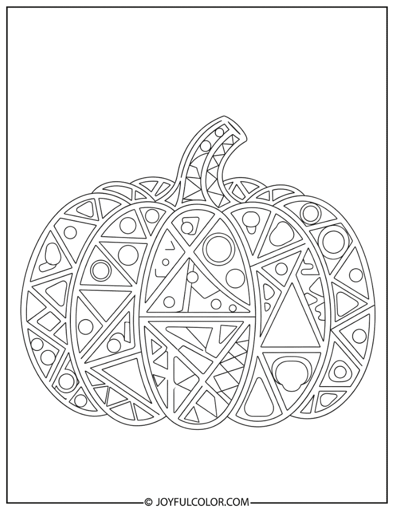 Geometric Pumpkin Coloring Page