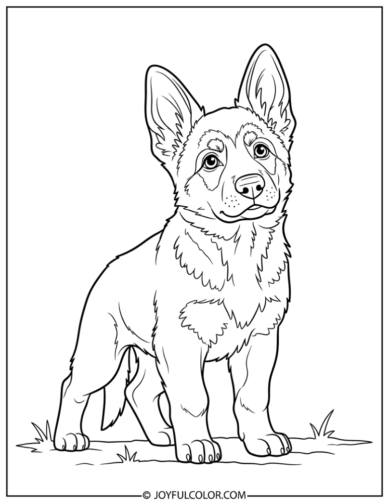 German Shepherd Puppy Coloring Page