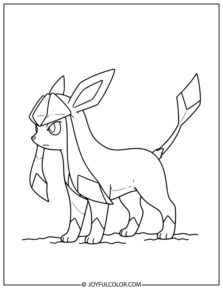 Glaceon Side View Coloring Page