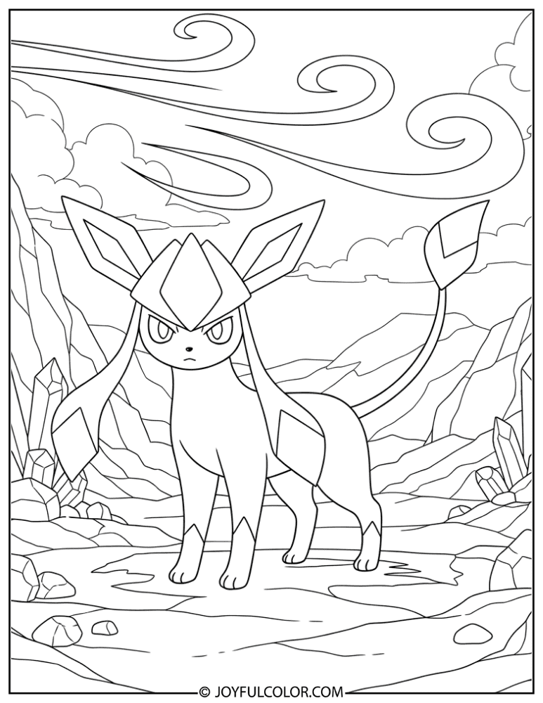 Glaceon Standing Coloring Page
