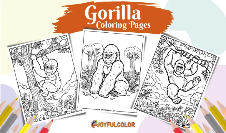 20 Gorilla Coloring Pages FREE PDF Printable