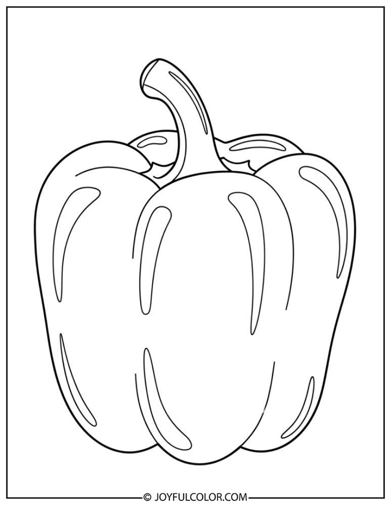 Green Bell Pepper Coloring Page