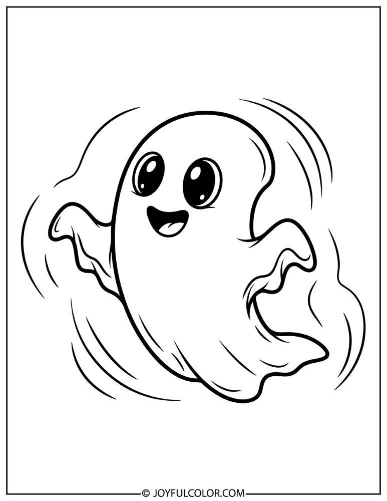 Green Ghost Coloring Page