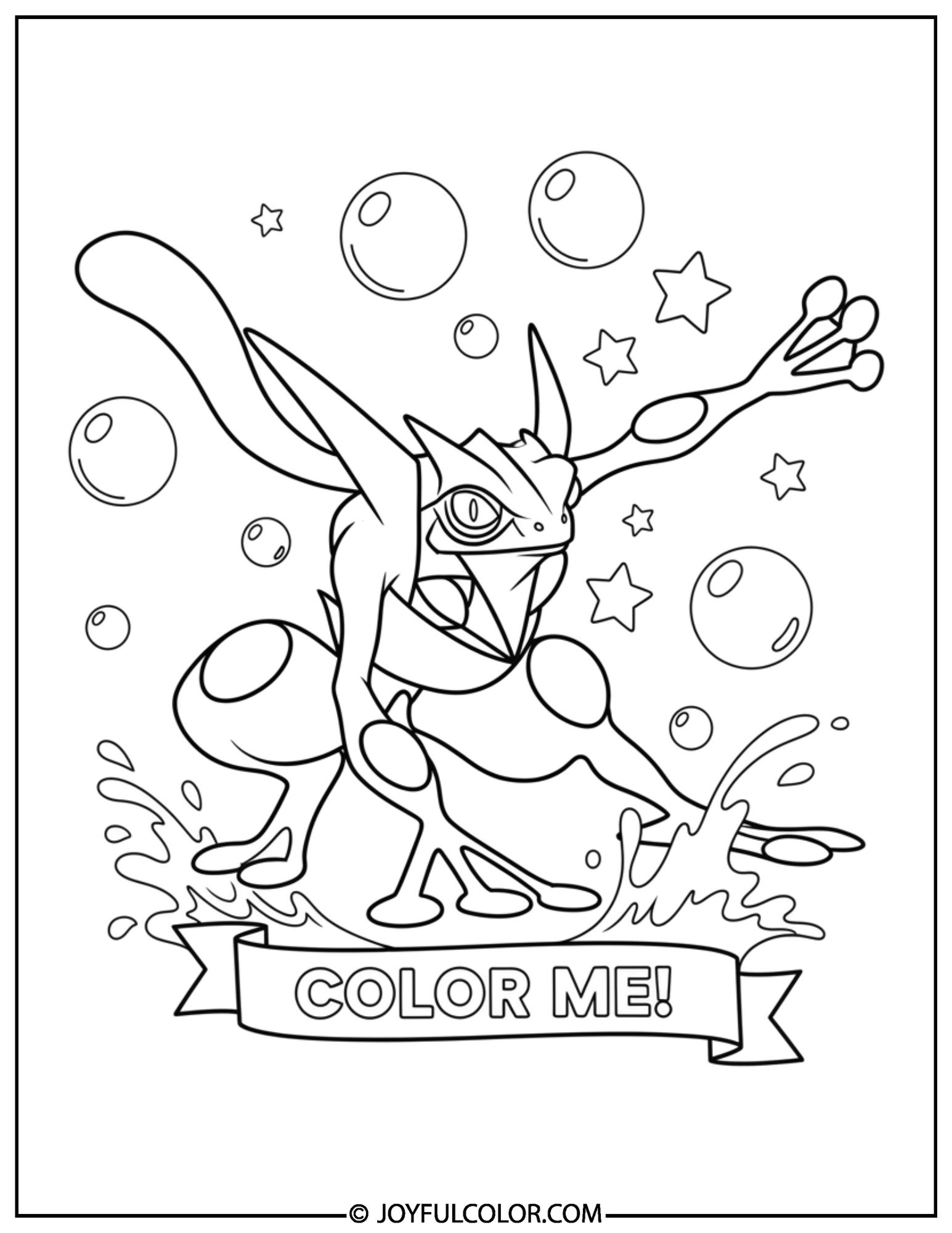 Greninja Coloring Page