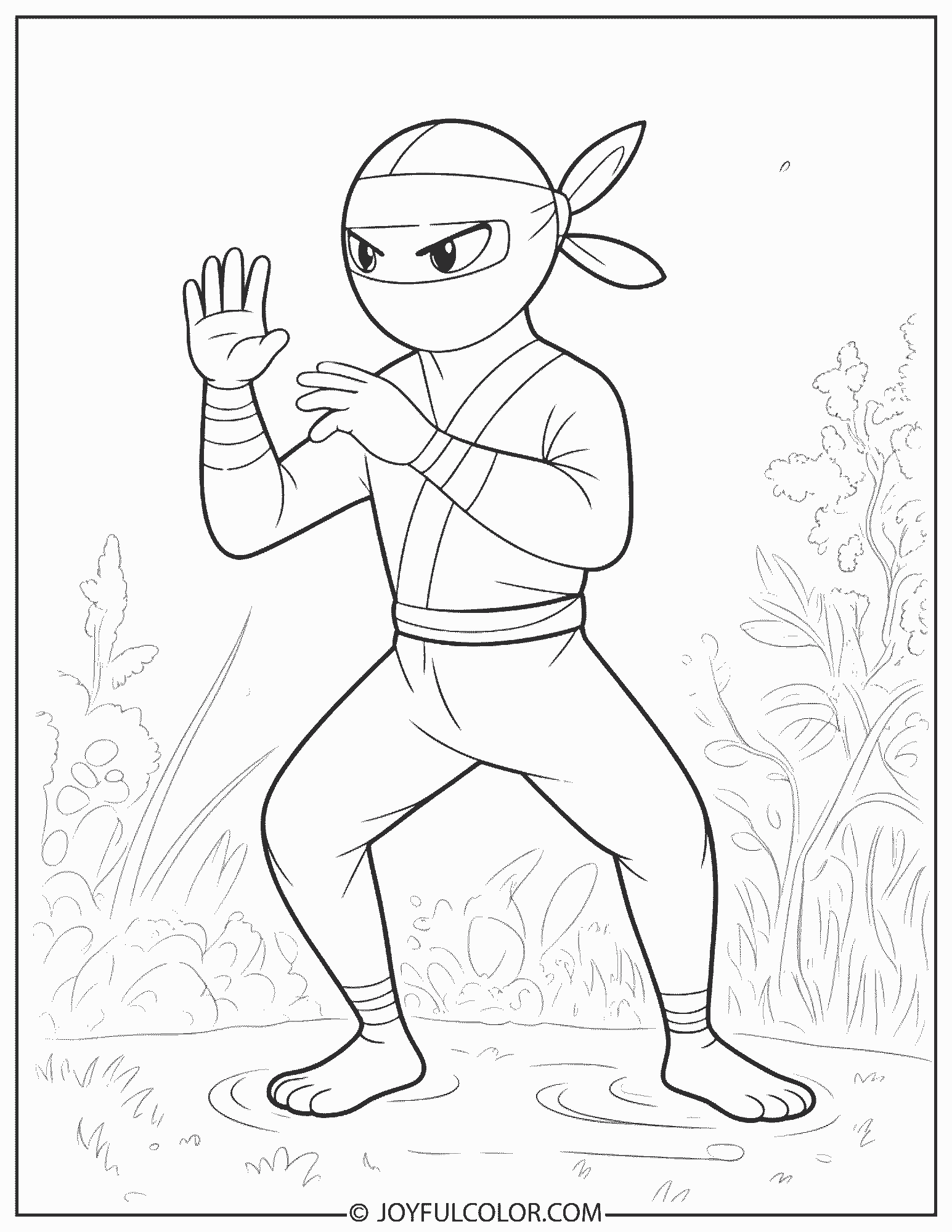 Greninja Fighting Stance Coloring Page
