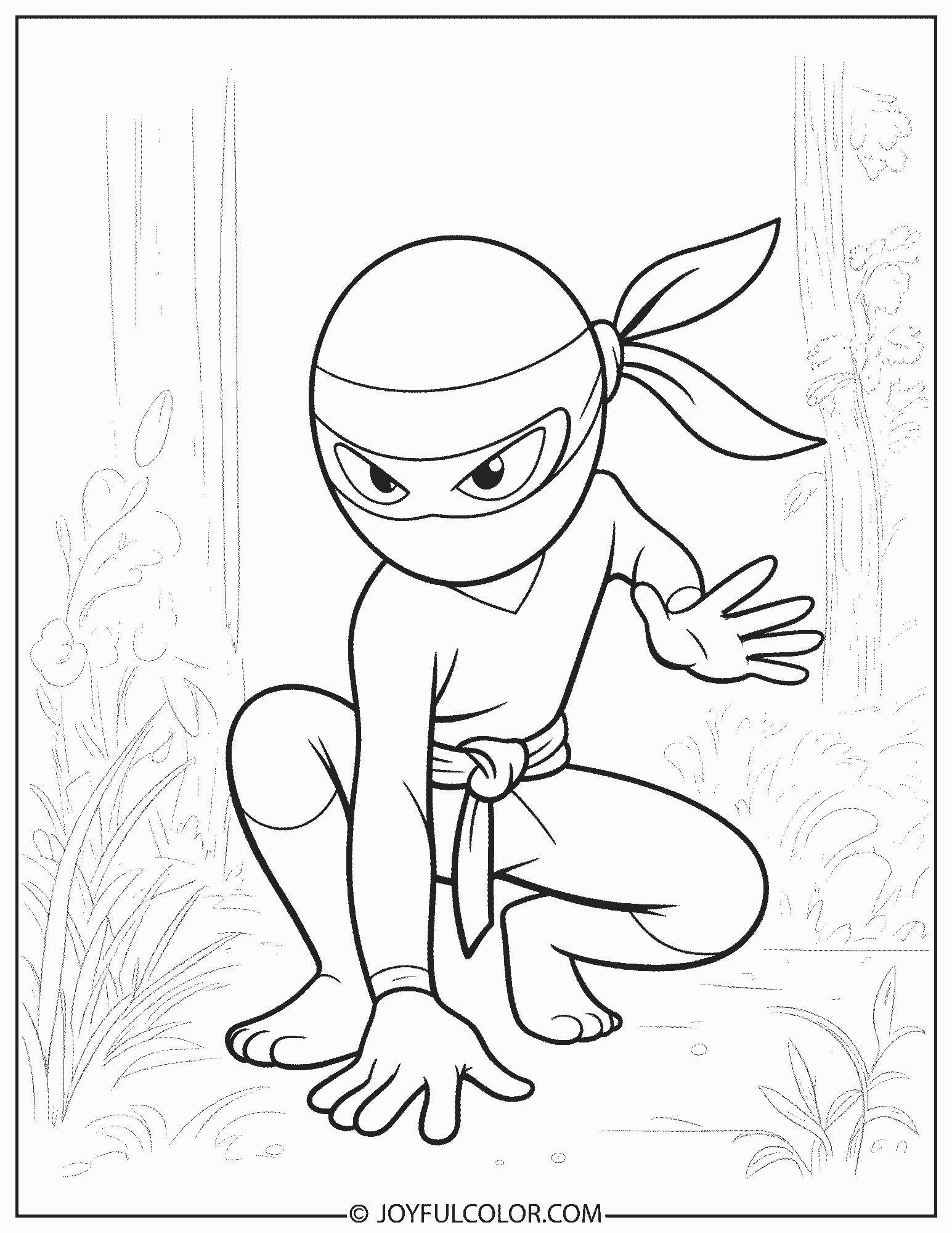 Greninja Ninja Pose Coloring Page