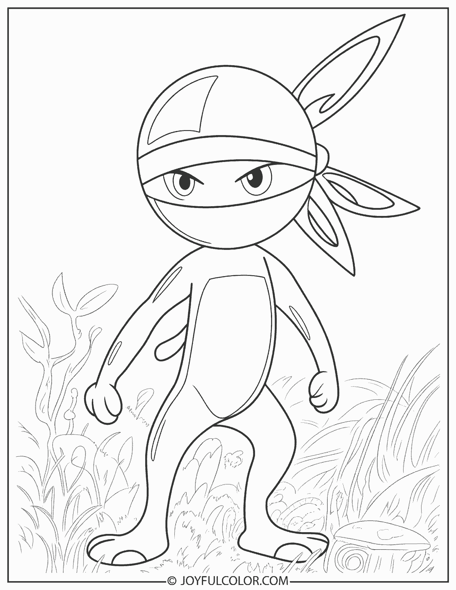 Greninja Outline Coloring Page