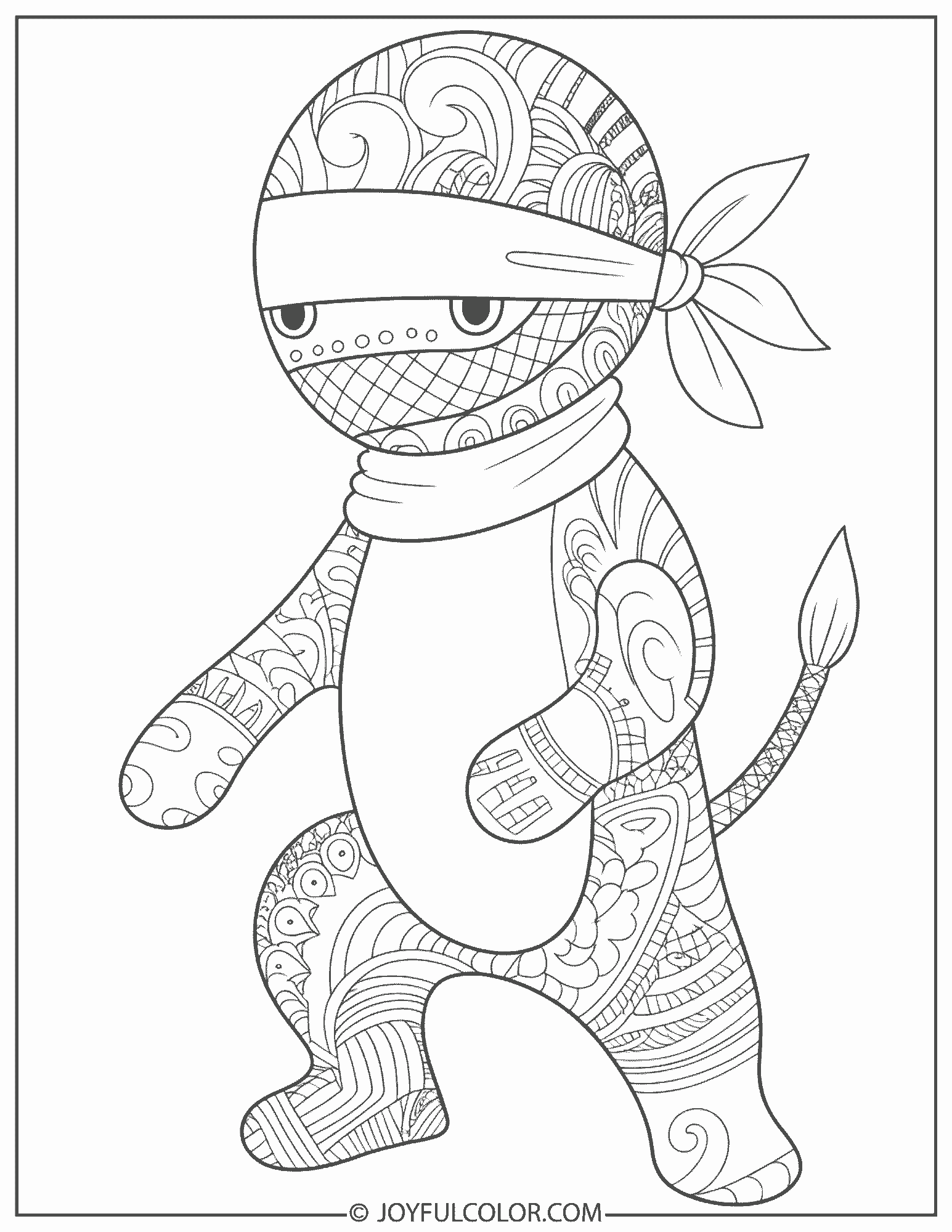 Greninja Zentangle Coloring Page
