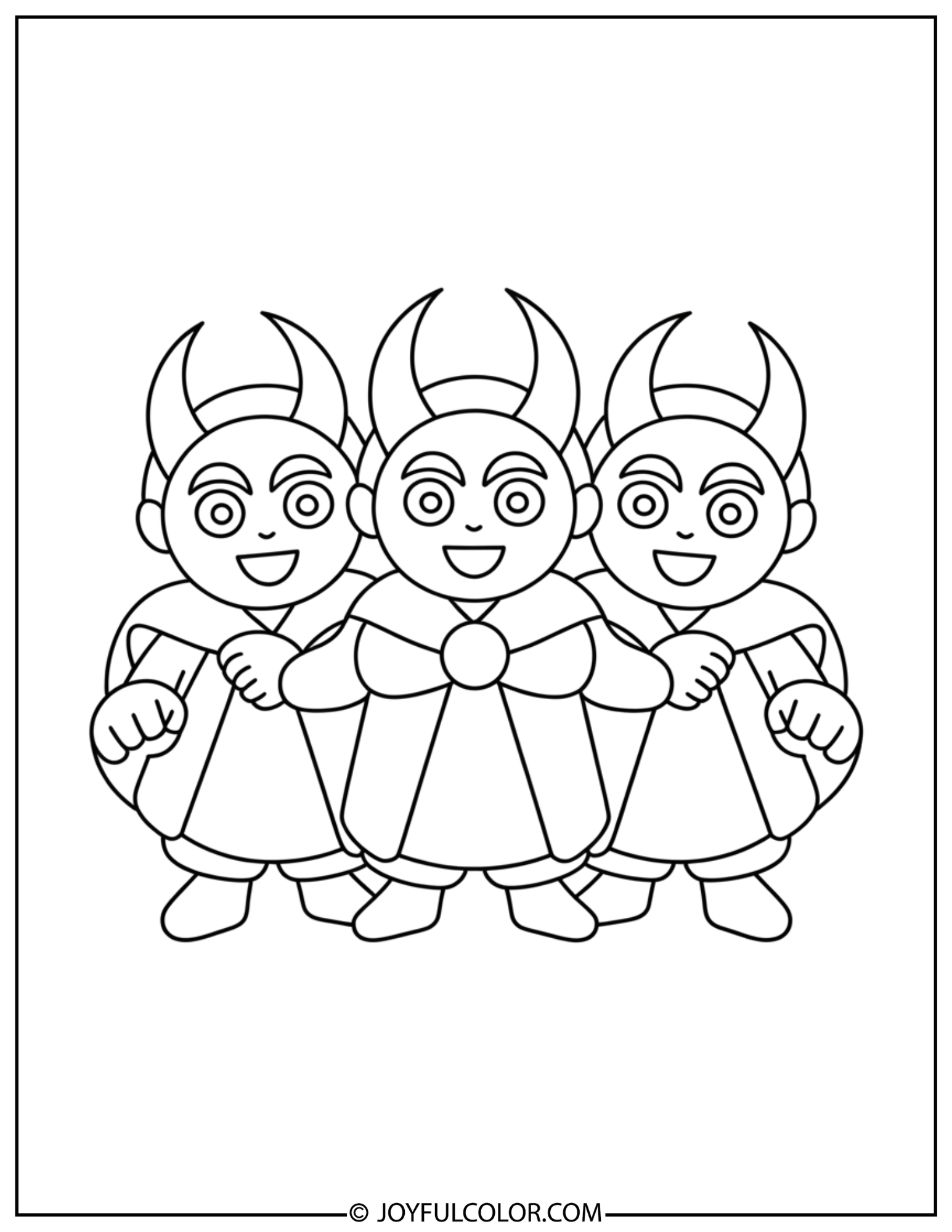 Group Power Pose Coloring Page