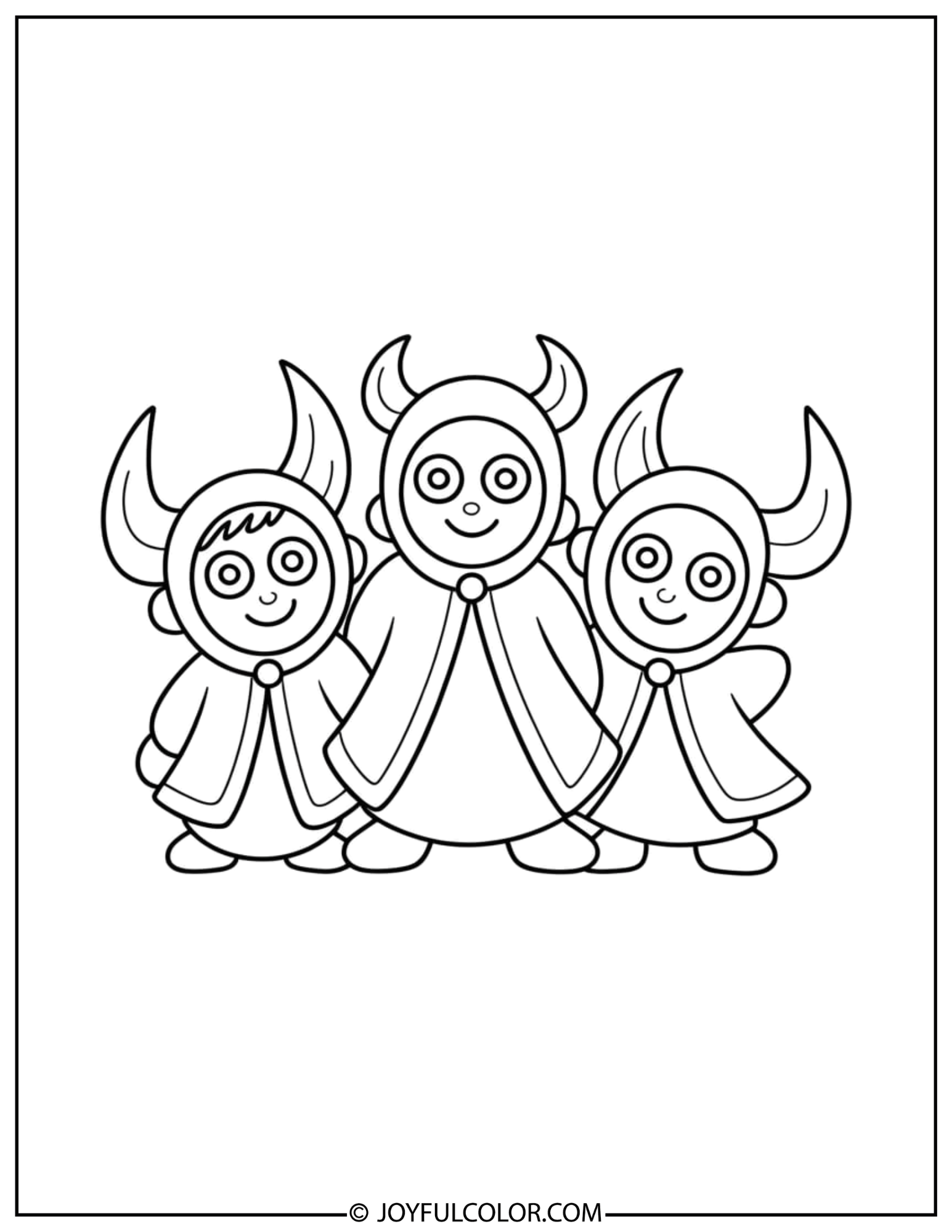 Group Power Pose Coloring Page