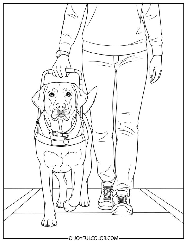 Guide Dog Labrador Coloring Page