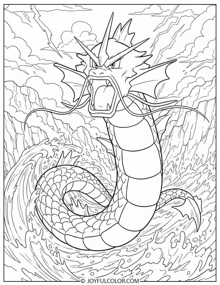 Gyarados Coloring Page 1