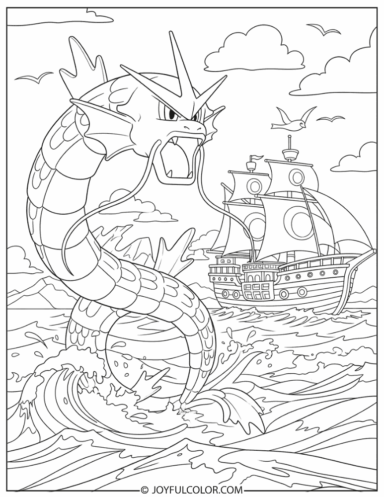 Gyarados Coloring Page 3