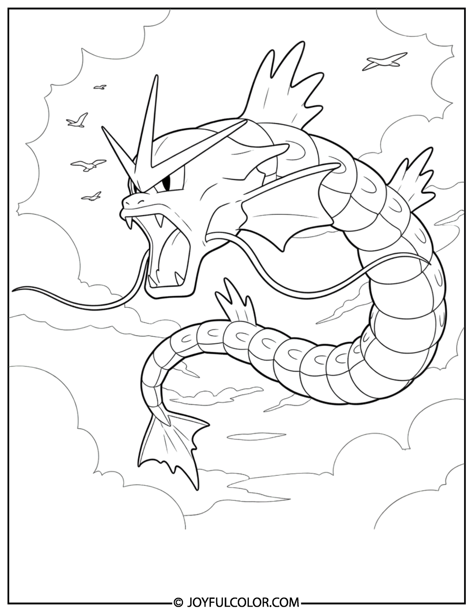 Gyarados Flying Coloring Page