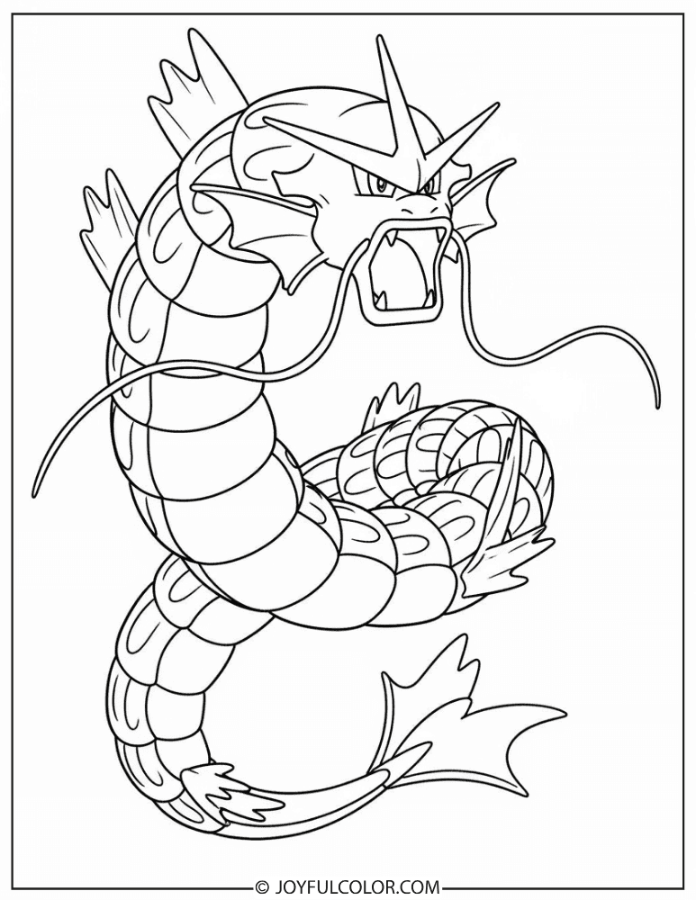 Gyarados Full Body Coloring Page