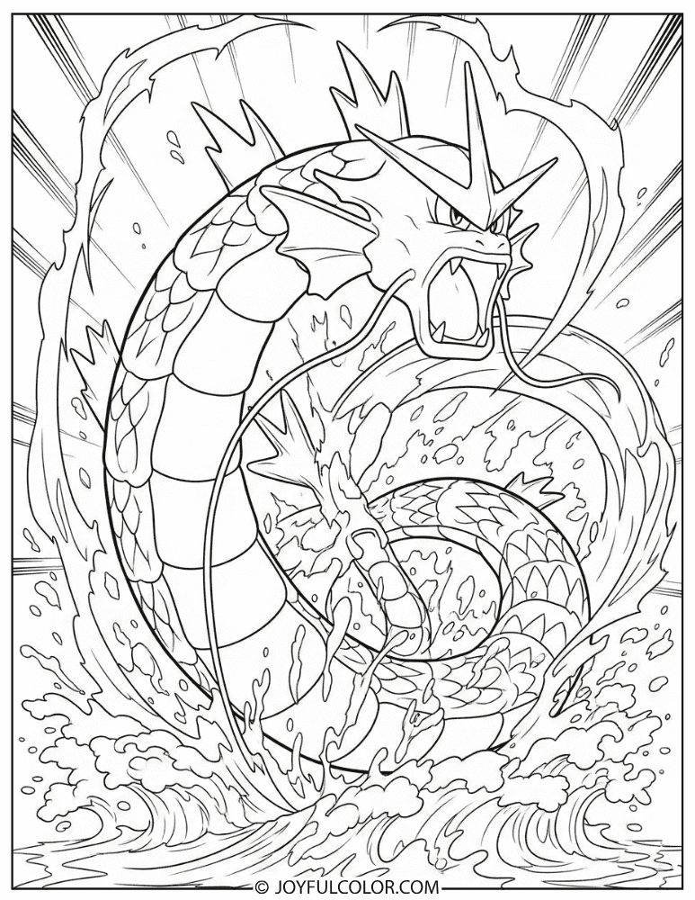 Gyarados Intimidate Coloring Page