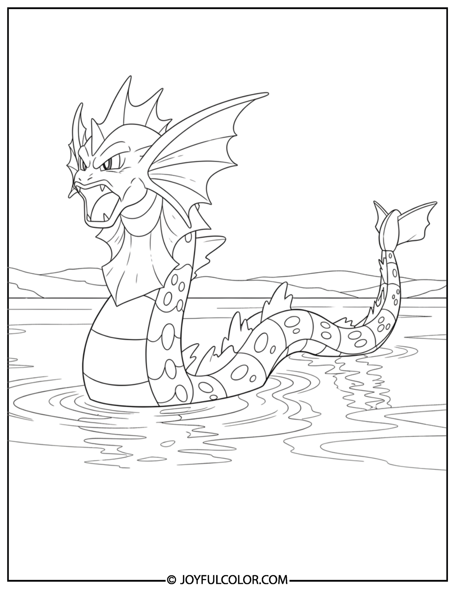 Gyarados Lake Coloring Page