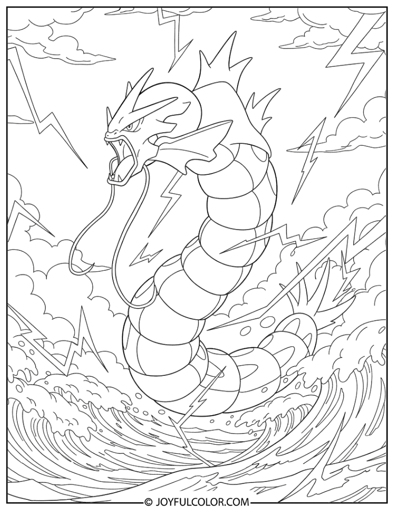 Gyarados Lightning Coloring Page